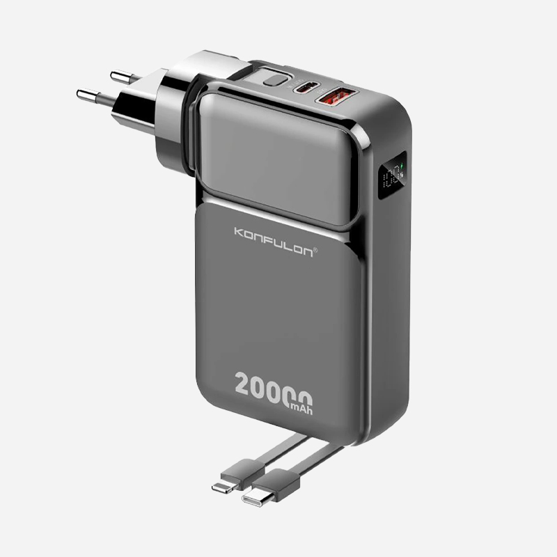 پاور بانک کانفلون 20000mAh فست شارژ به همراه آداپتور برق مدل Konfulon A57Q